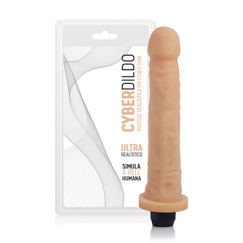 PRÓTESE REALÍSTICA 19,5X3,5 EM CYBERSKIN COM VIBRADOR E SEM ESCROTO - CÓD 1391