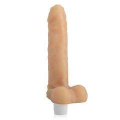 PRÓTESE REALÍSTICA 17,5x3,5CM EM CYBERSKIN COM VIBRADOR E COM ESCROTO - CÓD 1429