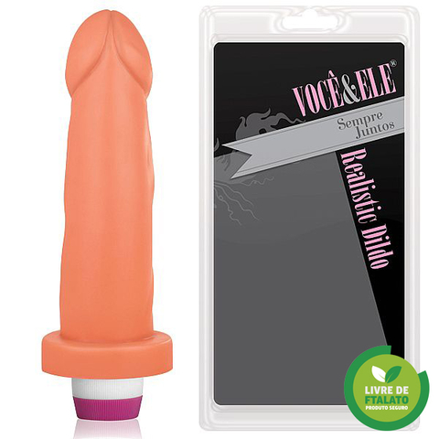 PRÓTESE REALÍSTICA 17X4CM COM VIBRADOR INTERNO COR BEGE 