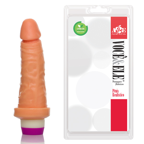 PRÓTESE REALÍSTICA 14,5X4CM COM VIBRADOR INTERNO COR BEGE - CÓD 1449