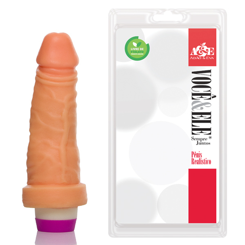 PRÓTESE REALÍSTICA 14,5X4CM COM VIBRADOR INTERNO COR BEGE - CÓD 1450