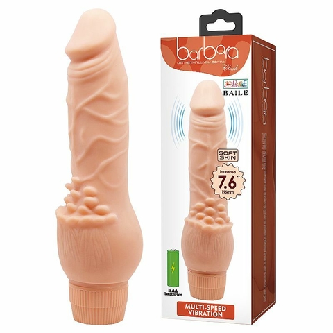 BARBARA PRÓTESE PENIANA 19,5X3,8CM REALÍSTICA COM VIBRADOR INTERNO - CÓD 1522