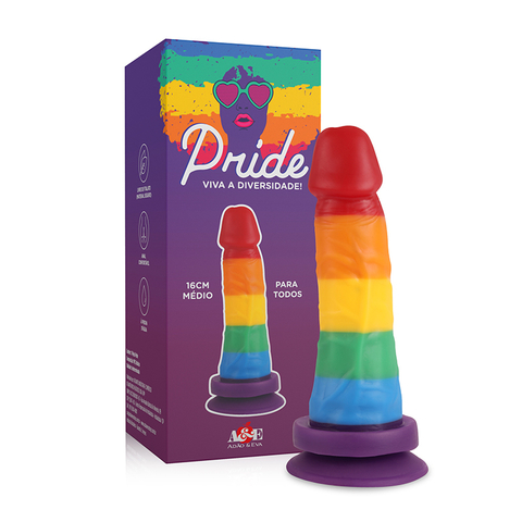 PRÓTESE REALÍSTICA 16X4CM RAINBOW SEM VIBRADOR - CÓD 1525