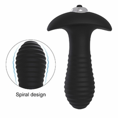 S-HANDE SPIRAL ESTIMULADOR DE PRÓSTATA 10,3X3,7CM EM SILICONE COM VIBRAÇÃO COR PRETA – CÓD 51237