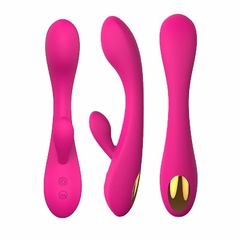 BOOM VIBRADOR 20,6X4CM ESTIMULADOR DE PONTO G E CLÍTORIS RECARREGÁVEL COR ROSA - CÓD 2519