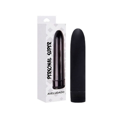 VIBRADOR PERSONAL 13X2,8CM AVELUDADO COR PRETA - CÓD 2213