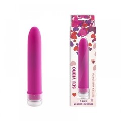 VIBRADOR 13,5X2,5CM PERSONAL TEXTURA EMBORRACHADA MANGENTA - CÓD 2176