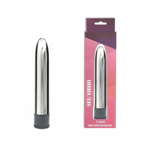 VIBRADOR PERSONAL 13,5X2,5CM COR PRATA - CÓD 2216