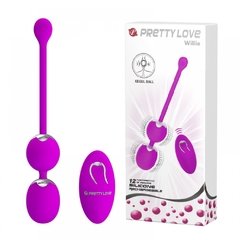 PRETTY LOVE WILLIE - BOLAS DE POMPOAR COM 12 MODOS DE VIBRAÇÃO E CONTROLE WIRELESS – CÓD 2231