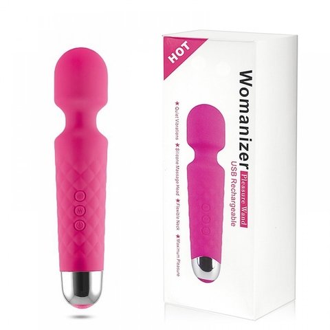 WOMANIZER MASSAGEADOR COM 20 MODOS DE VIBRAÇÃO E CORPO TEXTURIZADO COR MAGENTA – CÓD 2233