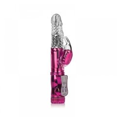 VIBRADOR 22X3CM ROTATIVO RECARREGÁVEL COM ESTIMULADOR CLITORIANO COELHO 36 FUNÇÕES DE VIBRAÇÃO PINK – CÓD 2249