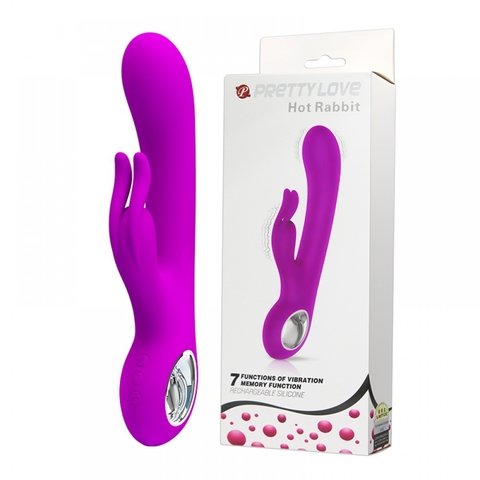 PRETTY LOVE HOT RABBIT - VIBRADOR COM ESTIMULADOR CLITORIANO E 7 MODOS DE VIBRAÇÃO – CÓD 2257