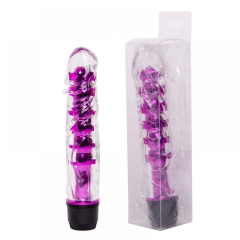 VIBRADOR 16X2CM MULTIVELOCIDADE COM CAPA LISA TRANSPARENTE LILÁS – CÓD 2264