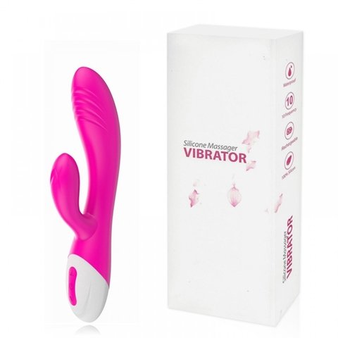 VIBRADOR 20X4CM COM SALIÊNCIAS MASSAGEADORAS, ESTIMULADOR CLITORIANO COM 10 MODOS DE VIBRAÇÃO – CÓD 2272