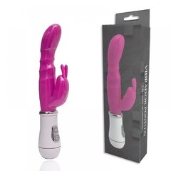 VIBRADOR SILICONE RABBIT RECARREGÁVEL COM 8 VIBRAÇÕES COR PINK - CÓD 2277