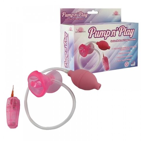 PUMP N' PLAY ESTIMULADOR FEMININO COM SUCÇÃO E VIBRAÇÃO MULTIVELOCIDADE COR ROSA – CÓD 2307