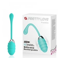 PRETTY LOVE FRANKLIN CÁPSULA VIBRATÓRIA RECARREGÁVEL TEXTURIZADA COM 12 MODOS DE VIBRAÇÃO COR VERDE ÁGUA – CÓD 2326