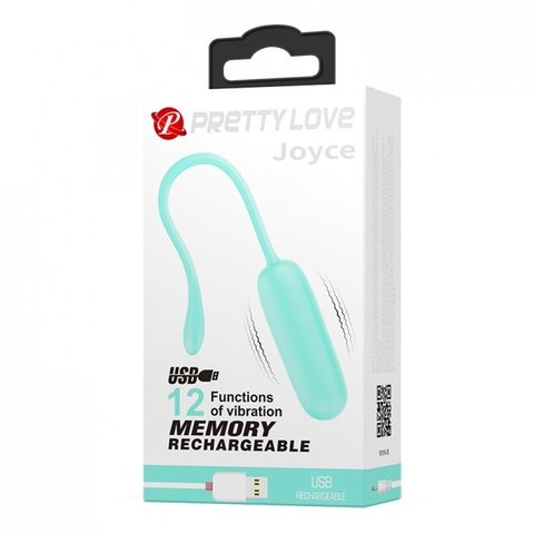 PRETTY LOVE JOYCE CÁPSULA VIBRATÓRIA RECARREGÁVEL COM 12 MODOS DE VIBRAÇÃO COR VERDE ÁGUA – CÓD 2335