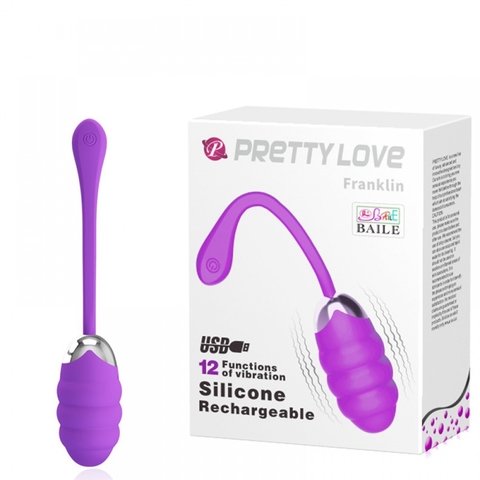 PRETTY LOVE FRANKLIN CÁPSULA VIBRATÓRIA RECARREGÁVEL TEXTURIZADA COM 12 MODOS DE VIBRAÇÃO COR ROXO – CÓD 2336