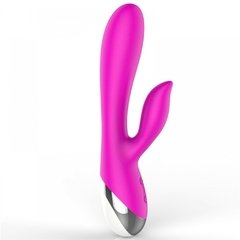 FIRST LOVE VIBRADOR POTENTE DE 10 VIBRAÇÕES RECARREGÁVEL COM ESTIMULADOR DE CLITÓRIS COR ROSA – CÓD 2365