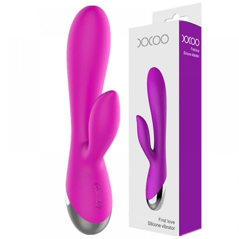 FIRST LOVE VIBRADOR POTENTE DE 10 VIBRAÇÕES RECARREGÁVEL COM ESTIMULADOR DE CLITÓRIS COR ROSA 