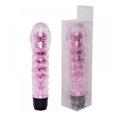 VIBRADOR 16X3,5CM COM CAPA TEXTURIZADA COR ROSA - CÓD 2370