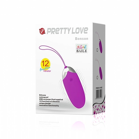 PRETTY LOVE BENSON BULLET RECARREGÁVEL EM SILICONE COM 12 MODOS DE VIBRAÇÃO COR MANGENTA - CÓD 2471