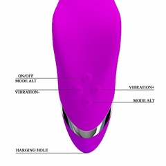 PRETTY LOVE CUTE ESTIMULADOR DE CLÍTORIS RECARREGÁVEL EM SILICONE COM FORMATO ANATÔMICO 12 MODOS DE VIBRAÇÃO – CÓD 2482