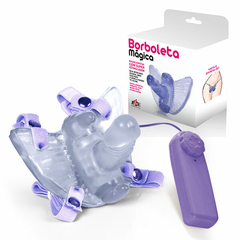 BORBOLETA MÁGICA BUTTERFLY ESTIMULADOR FEMININO COM PÊNIS COR TRANSPARENTE - CÓD 2509