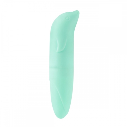 VIBRADOR 12CM GOLFINHO TOQUE AVELUDADO COR VERDE - CÓD 2513