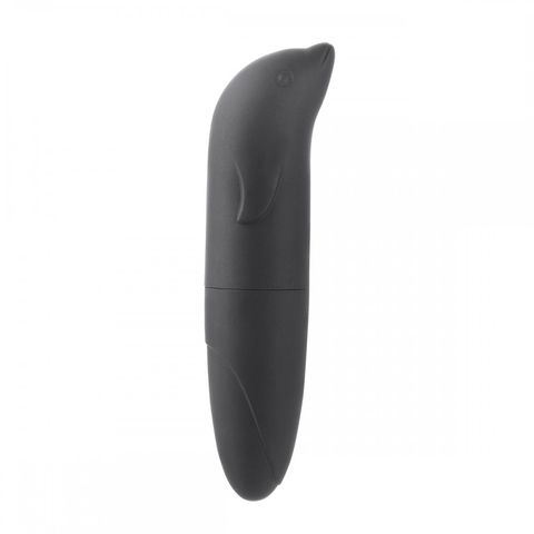 VIBRADOR 12CM GOLFINHO TOQUE AVELUDADO COR PRETO