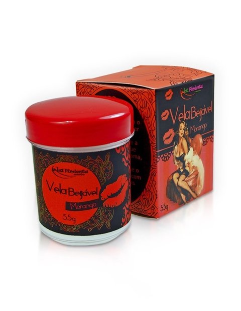 VELA BEIJÁVEL MORANGO 55G - Intenções Picantes Sex Shop