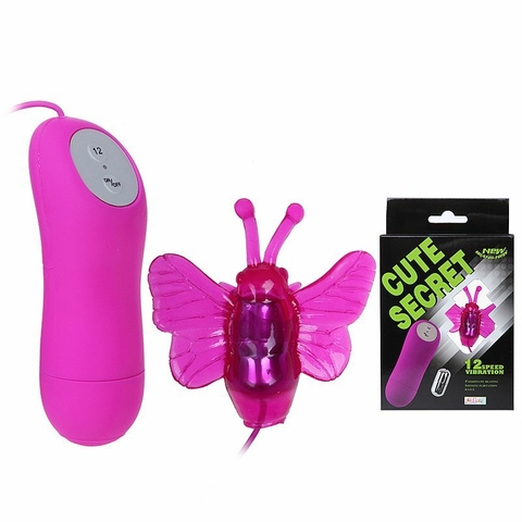 CUTE SECRET BORBOLETA ESTIMULADORA COM 12 TIPOS DE VIBRAÇÃO COR ROSA