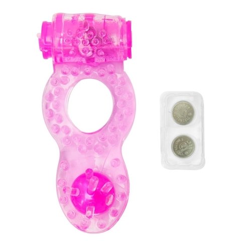 ANEL VIBRADOR COM PÉROLA ROSA - CÓD 5083