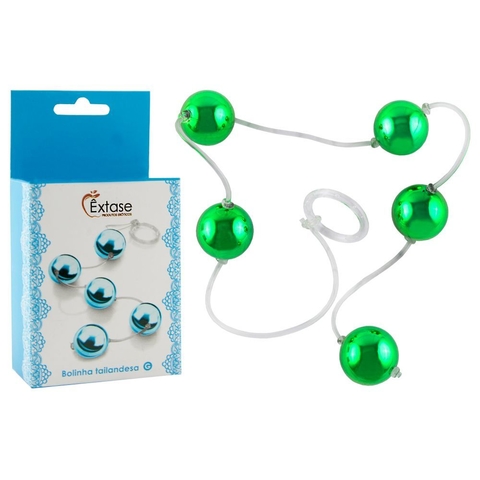 BOLINHA TAILANDESA (Ø 20MM) COM 05 UNIDADES COR METALIZADA COR VERDE