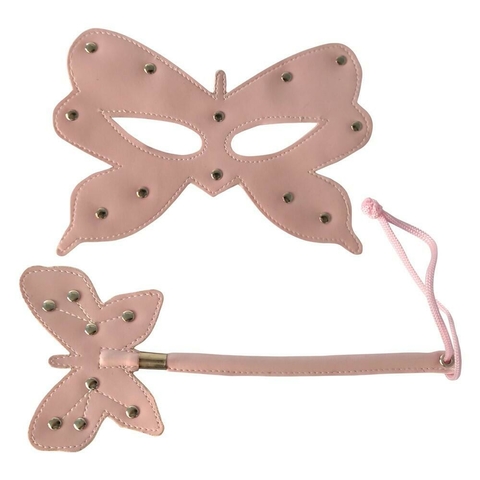 KIT BORBOLETA MÁSCARA E CHIBATA COR ROSA – CÓD 51202