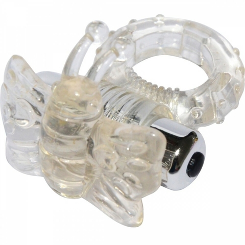 BUTTERFLY VIBRATING COCK RING COR TRANSPARENTE