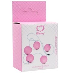 BOLINHAS TAILANDÊS COM 5 BOLAS MÉDIA (Ø 25MM) COR ROSA - CÓD 5475