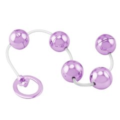 BOLINHA TAILANDESA COM 5 BOLAS METAL LILÁS (Ø 24 MM) CORDÃO DE SILICONE - CÓD 5565