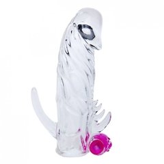 PENIS SLEEVE CAPA PENIANA 13X3,8CM TRANSPARENTE COM CÁPSULA VIBRATÓRIA – CÓD 5632