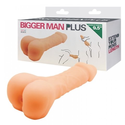 BIGGER MAN PLUS - MASTURBADOR 24X11CM CYBERSKIN EM FORMATO DE BUMBUM MASCULINO COM PÊNIS E TEXTURA INTERNA 