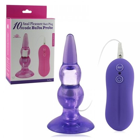 BULBS PROBE PLUG ANAL COM ONDULAÇÕES E 10 MODOS DE VIBRAÇÃO COR ROXO – CÓD 5729