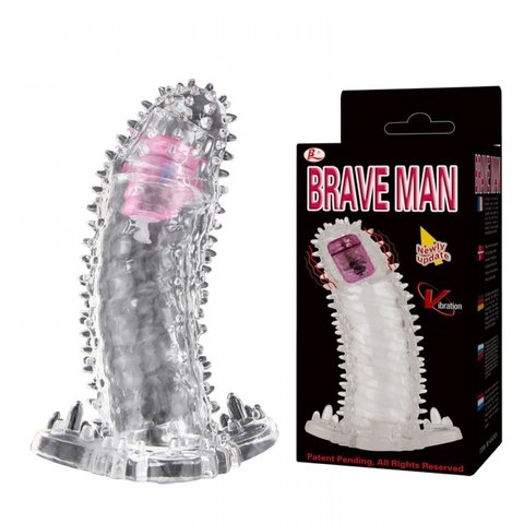 BRAVE MAN CAPA PENIANA  13X3,5CM EM SILICONE COM VIBRO – CÓD 5861