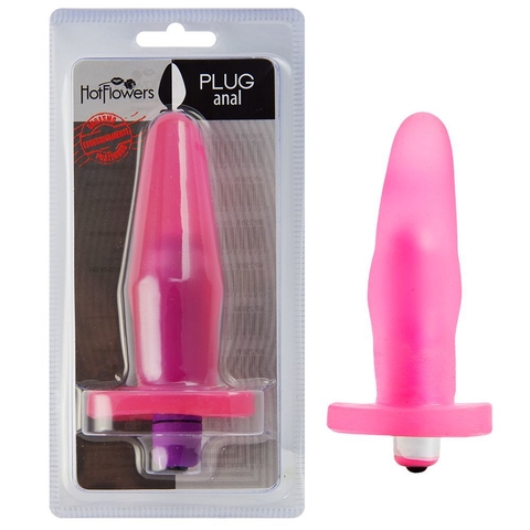 PLUG ANAL 12 X 3,5CM COM VIBRO INTERNO COR ROSA – CÓD 5890