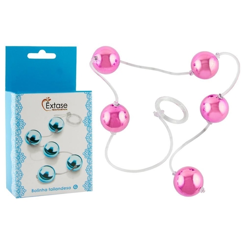 BOLINHA TAILANDESA (Ø 20MM) COM 05 UNIDADES COR METALIZADA COR ROSA 