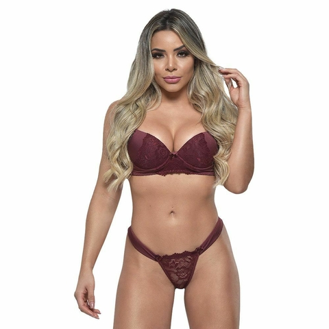 CONJUNTO 1/2 TAÇA LISO COM RENDA FIO DUPLO DENTAL TAMANHO GG COR SENSUALE – CÓD 71182