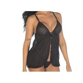 CAMISOLA SENSUAL RENDA ABERTA COR PRETA - CÓD 7230