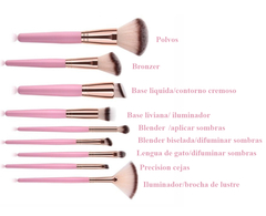 Set de Brochas de Automaquillaje Completo Rosa - comprar online