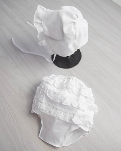 Touca + calcinha babadinho de algodão - comprar online