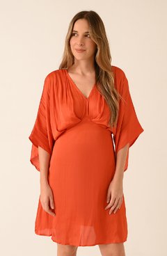 Vestido corto naranja RECODO - tienda online